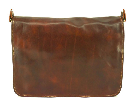 Kožená taška s klopnou Arteddy - hnědá