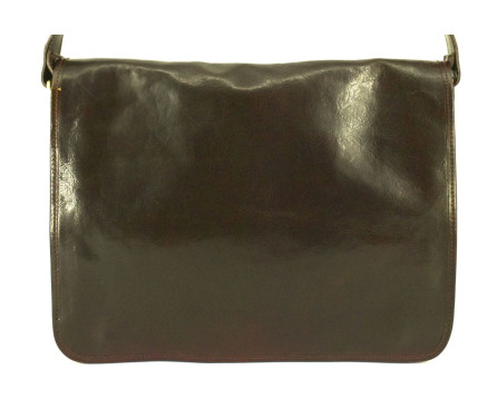 Kožená taška s klopnou Arteddy - tmavě hnědá