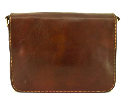 Kožená taška s klopnou Arteddy - hnědá