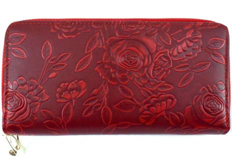 Dámská / dívčí velká peněženka  pouzdrového typu  s květovaným vzorem