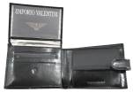 Pánská kožená peněženka  na šířku se zápinkou Emporio Valentini - tmavě hnědá