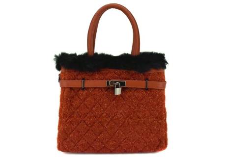 Dámská kabelka Herisson zdobená kožešinou