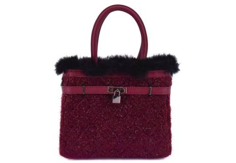Dámská kabelka Herisson zdobená kožešinou