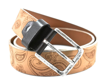 Kožený opasek Coveri - béžová 95