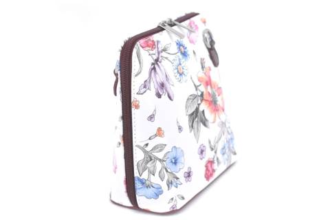 Dámská malá květovaná kožená kabelka crossbody Arteddy