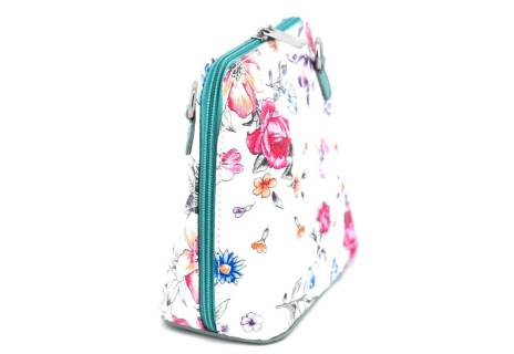Dámská malá květovaná kožená kabelka crossbody Arteddy