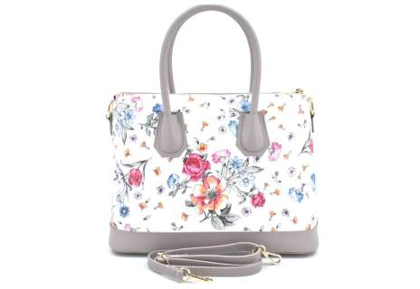 Dámská kožená kabelka s květovaným vzorem Arteddy