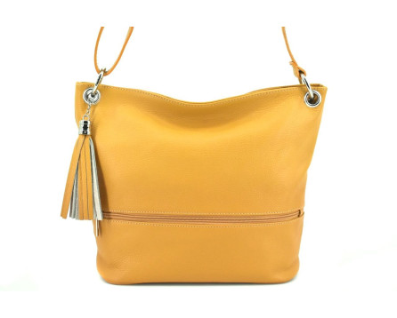 Dámská kožená kabelka crossbody Arteddy - hořčicová