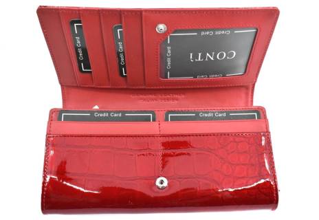 Dámská velká kožená lakovaná peněženka CONTI