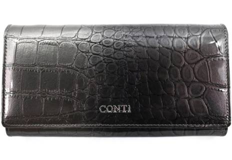 Dámská velká kožená lakovaná peněženka CONTI