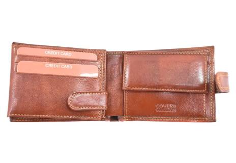 Pánská kožená peněženka  na šířku se zápinkou Coveri