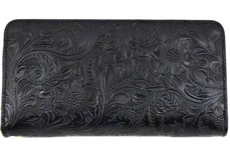 Dámská / dívčí velká peněženka  pouzdrového typu  s květovaným vzorem