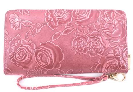 Dámská / dívčí velká peněženka  pouzdrového typu  s květovaným vzorem