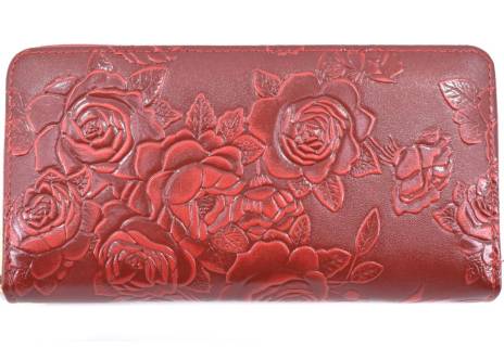 Dámská / dívčí velká peněženka  pouzdrového typu  s květovaným vzorem