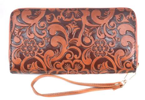 Dámská / dívčí peněženka  pouzdrového typu  s květovaným vzorem
