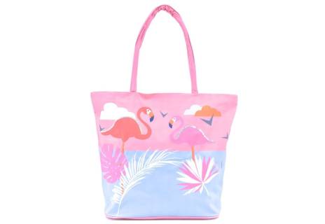 Velká plážová taška s potiskem plameňák