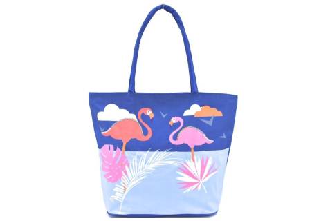 Velká plážová taška s potiskem plameňák