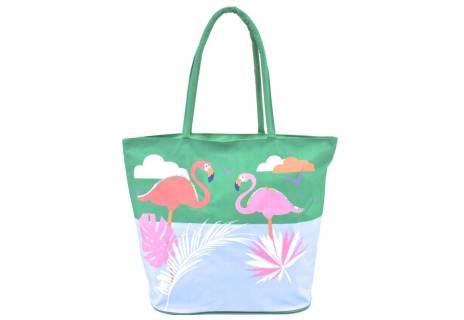 Velká plážová taška s potiskem plameňák