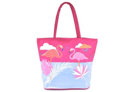 Velká plážová taška s potiskem plameňák