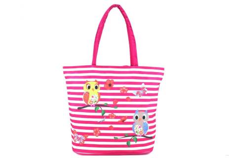 Velká plážová taška s potiskem sova