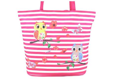 Velká plážová taška s potiskem sova