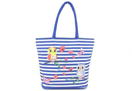 Velká plážová taška s potiskem sova