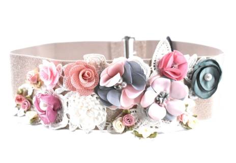 Dámský široký květovaný elastický opasek Arteddy