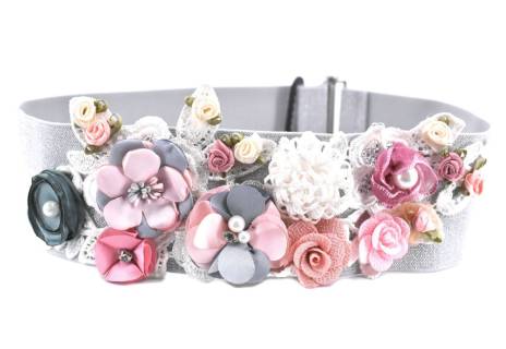 Dámský široký květovaný elastický opasek Arteddy