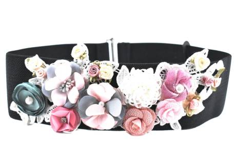 Dámský široký květovaný elastický opasek Arteddy