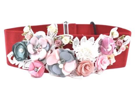 Dámský široký květovaný elastický opasek Arteddy