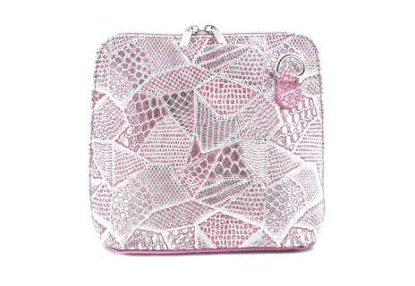 Dámská malá  kožená kabelka  Arteddy - růžová/stříbrná