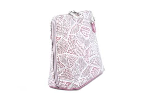 Dámská malá  kožená kabelka  Arteddy - růžová/stříbrná