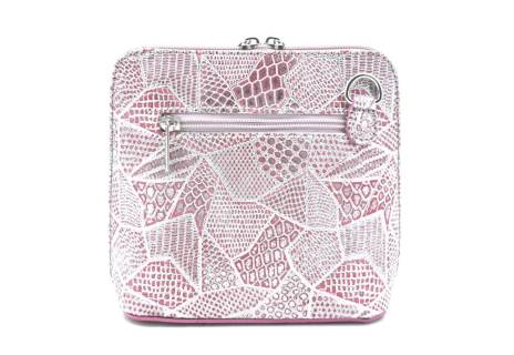 Dámská malá  kožená kabelka  Arteddy - růžová/stříbrná
