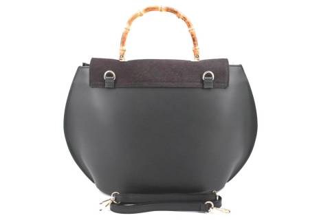 Dámská luxusní kožená kabelka s klopnou Arteddy - černá/vínová