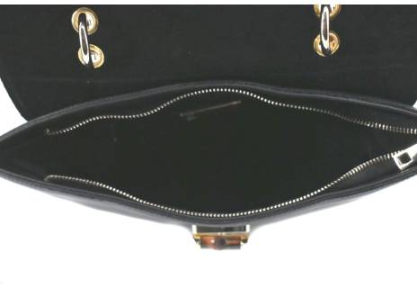 Dámská luxusní kožená kabelka s klopnou Arteddy - černá/vínová