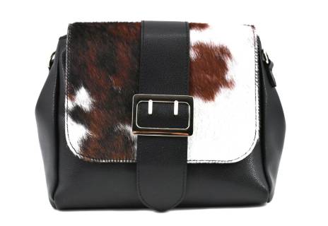 Dámská kožená kabelka s klopnou Arteddy - černá