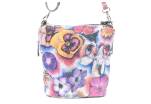 Dámská / dívčí květovaná kožená kabelka crossbody Arteddy