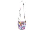 Dámská / dívčí květovaná kožená kabelka crossbody Arteddy