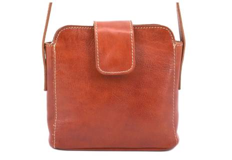 Dámská kožená crossbody kabelka s klopnou Arteddy