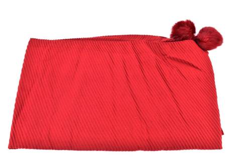 Dámská zimní šála jednobarevná s bambulemi Arteddy