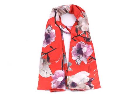 Moderní oboustranný dámský šátek - červená