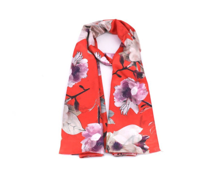 Moderní oboustranný dámský šátek - červená