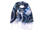 Moderní dámský šátek s potiskem - modrá