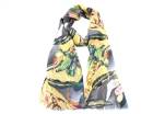Dámský šátek  s květovaným vzorem - žlutá