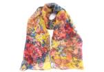 Dámský šátek  s květovaným vzorem - žlutá