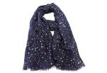 Dámský šátek s potiskem hvězdičky - tmavě modrá