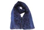 Dámský šátek  s květovaným vzorem - tmavě modrá