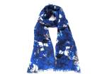 Dámský šátek  s květovaným vzorem - modrá