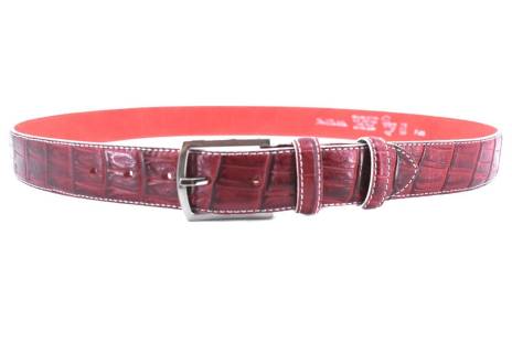 Kožený opasek Made in italy - vínová/120