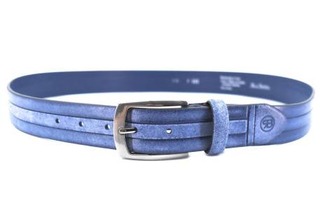 Kožený opasek Renato Balestra Made in italy - modrá/115